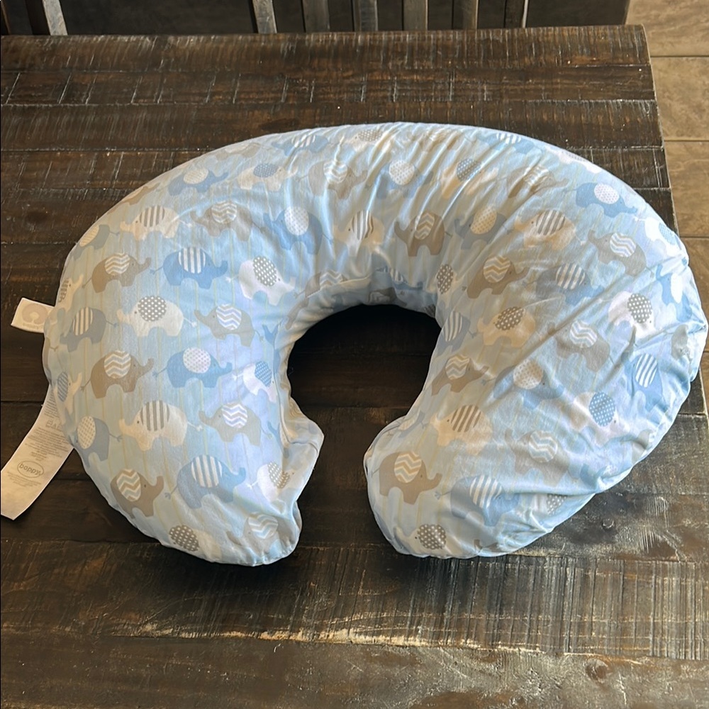 Boppy Blue Nursing Pillow with C-Shape Design